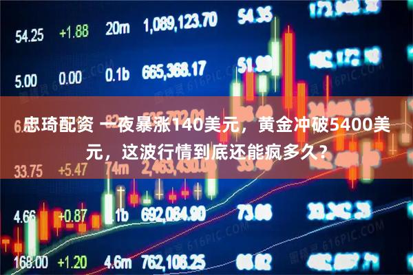 忠琦配资 一夜暴涨140美元，黄金冲破5400美元，这波行情到底还能疯多久？