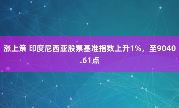 涨上策 印度尼西亚股票基准指数上升1%，至9040.61点