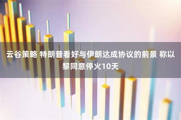 云谷策略 特朗普看好与伊朗达成协议的前景 称以黎同意停火10天