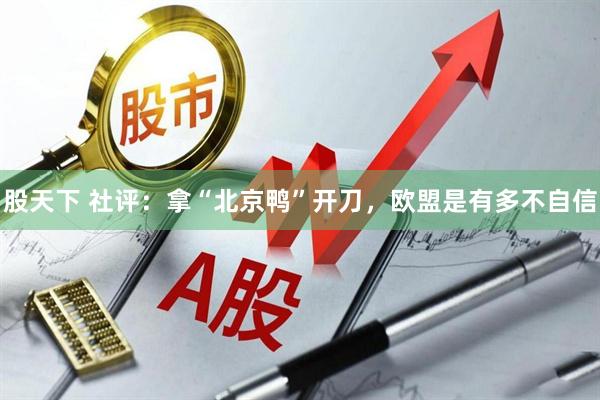 股天下 社评:拿“北京鸭”开刀,欧盟是有多不自信