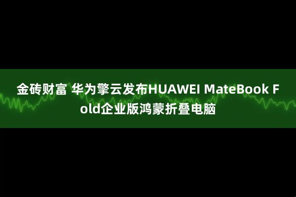 金砖财富 华为擎云发布HUAWEI MateBook Fold企业版鸿蒙折叠电脑