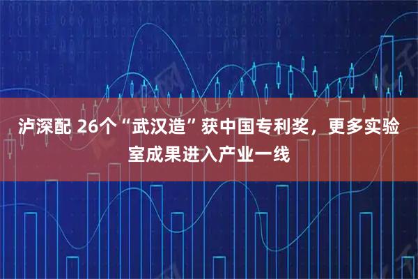 泸深配 26个“武汉造”获中国专利奖，更多实验室成果进入产业一线